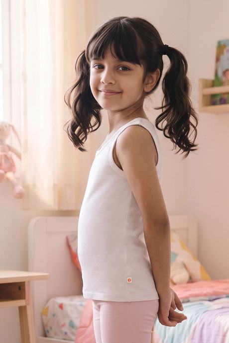 Zivame Girls Solid Tank Top (Pack of 2) - Bright White — image 3